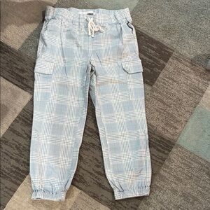 Tinseltown Light Blue Plaid Joggers
